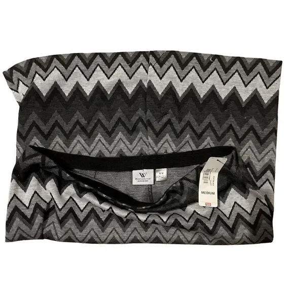 Worthington Zig Zag Gray Grey Black Pencil Skirt Medium M NWT - Picture 2 of 5
